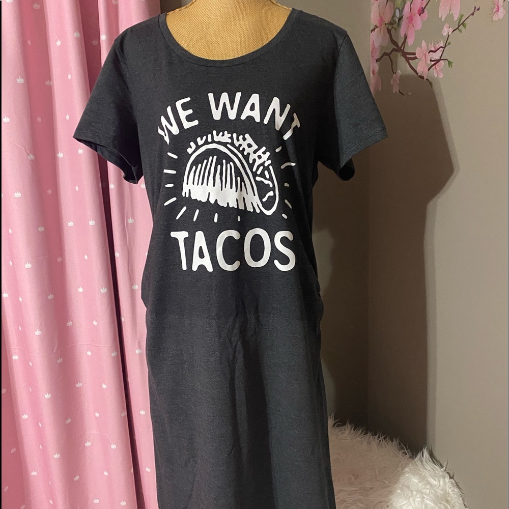 WE WANT TACOS! Maternity lounge dress